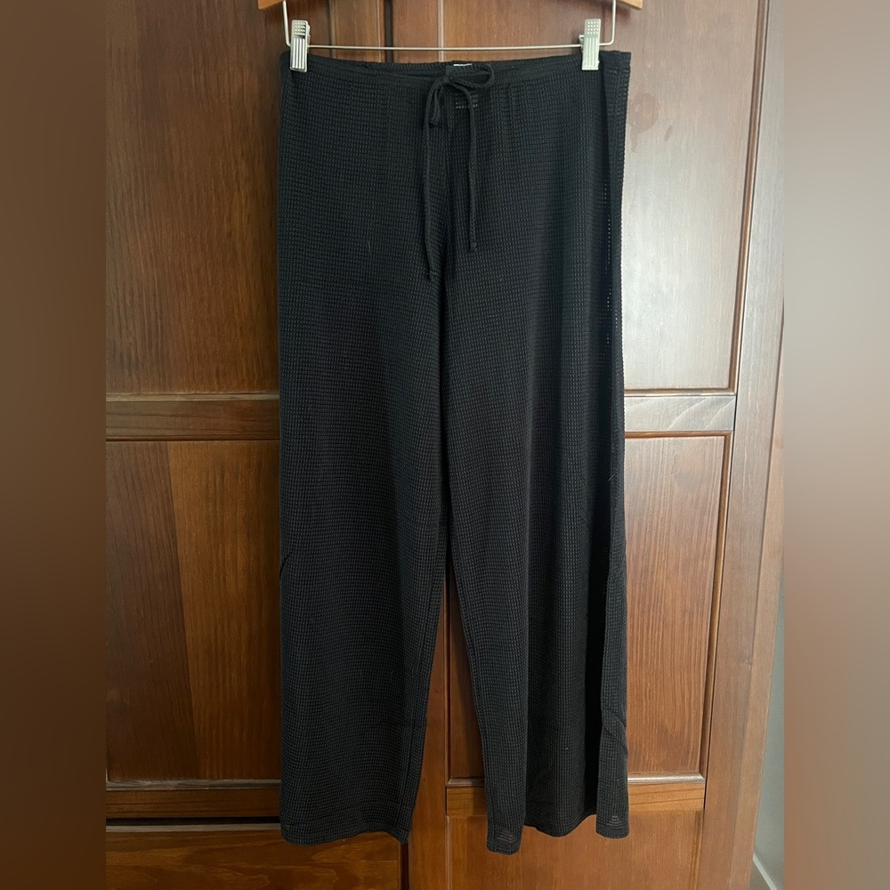 Black Mesh Beach Cover Up Pant with Drawstring Jordan Taylor Size L